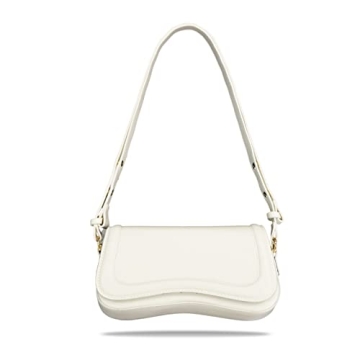 Zengmei Shoulder bag, Designer Bag, Saddle Purse for Women Female Girl (01-White Saddle)
