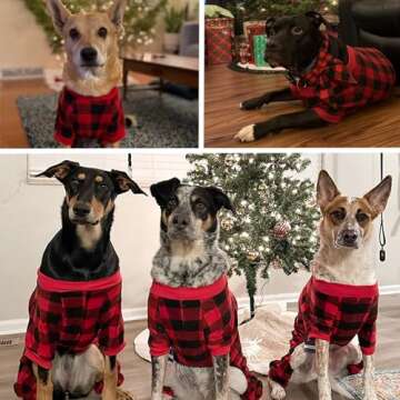 SCENEREAL Dog Pajamas for Small to Large Dogs Soft Pet Sweater Clothes Warm Puppy Onesie Outfits for Doggie Winter Christmas - Dog Jammies Pjs