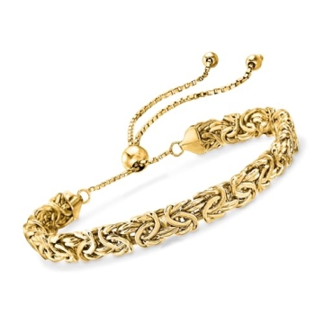 Ross-Simons 14KT Yellow Gold Byzantine Bolo Bracelet - Elegant Adjustable Design