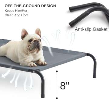 Love's Cabin Elevated Cooling Dog Bed - Portable Outdoor & Indoor Pet Cotton 43 inches