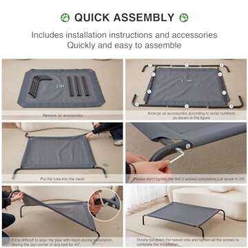 Love's Cabin Cooling Elevated Dog Bed for Medium Dogs