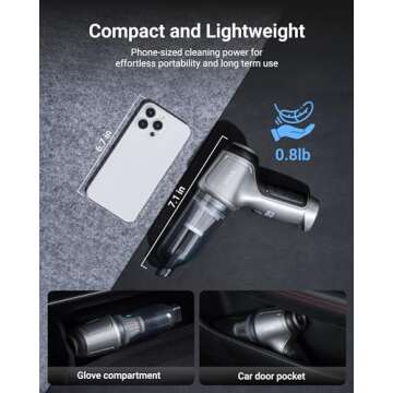 XCOOL Car Vacuum and Blower - 4-in-1, 12000PA Cordless
