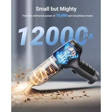 XCOOL Car Vacuum and Blower - 4-in-1, 12000PA Cordless