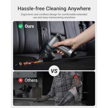 XCOOL Car Vacuum and Blower - 4-in-1, 12000PA Cordless