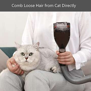 Defurry Pet Vacuum Grooming Brush and Shedding Kit for Dog/Cat Loose Hair, Professional Accessories Remover for Pet's Undercoat Fur