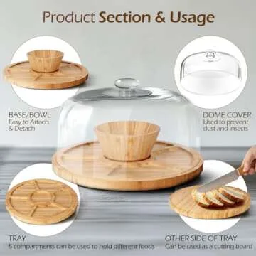 MASTERTOP 6 in 1 Cake Stand - Versatile Acrylic Serving Platter