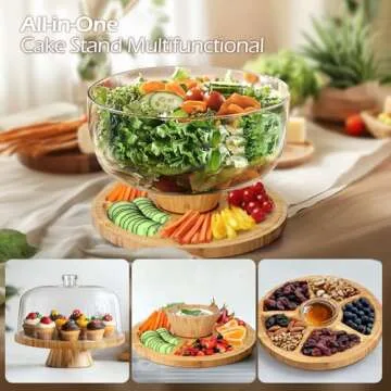 MASTERTOP 6 in 1 Cake Stand - Versatile Acrylic Serving Platter