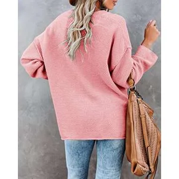 Saodimallsu Cozy Pink Batwing Sweater for Women