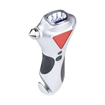 General Tools 7902 4-in-1 Car Escape Tool - Window Breaker, Seat Belt Cutter, Flashing Hazard Light, LED Flashlight