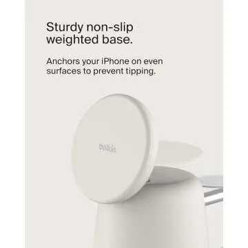 Belkin 2-in-1 MagSafe Wireless Charging Dock 15W Fast Charge iPhone Charger Compatible with iPhone 16, 15, 14, and 13 Series, AirPods, and Other MagSafe Enabled Devices, Includes Power Supply - Sand