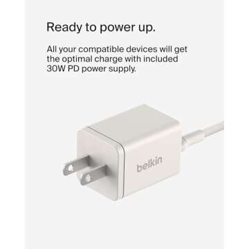 Belkin 2-in-1 MagSafe Wireless Charging Dock 15W Fast Charge iPhone Charger Compatible with iPhone 16, 15, 14, and 13 Series, AirPods, and Other MagSafe Enabled Devices, Includes Power Supply - Sand