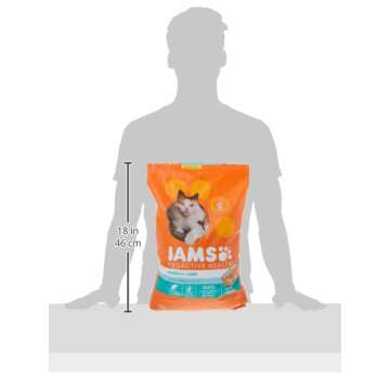 IAMS PROACTIVE HEALTH Adult Hairball Care Dry Cat Food with Chicken and Salmon Cat Kibble, 16 lb. Bag