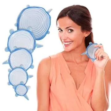 Orblue Silicone Stretch Lids for Food Storage, 6-Pack