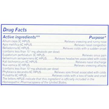 Boiron Homeopathic Medicine Coldcalm Tablets for Colds, 60 Count