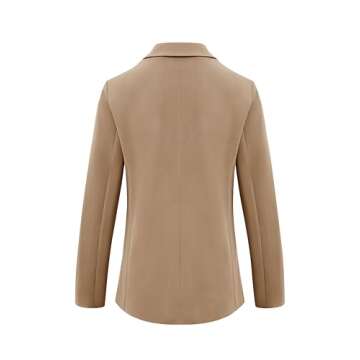 Cicy Bell Womens Blazers Open Front Long Sleeve Suit Jackets Business Casual Outfits Dark Khaki