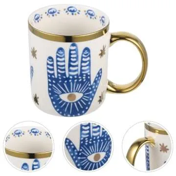 Beccalame Evil Eye Coffee Mug 12oz Stylish Porcelain Cup