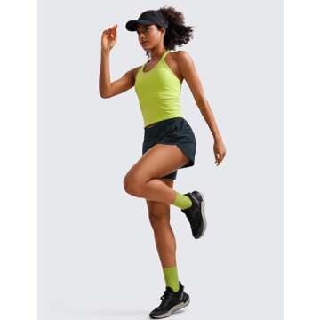 CRZ YOGA Women's Mid Rise Running Shorts - Quick Dry