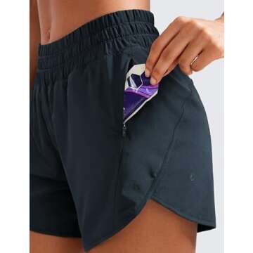 CRZ YOGA Women's Mid Rise Running Shorts - Quick Dry