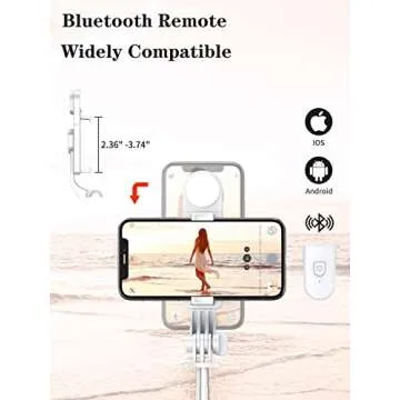 Versatile Selfie Stick Tripod with LED Light and Remote