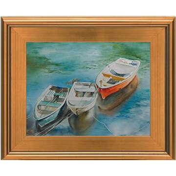 Creative Mark Plein Air Wooden Picture Frame - 6X6 Gold - Professional Single Frame for Art Panels, ...