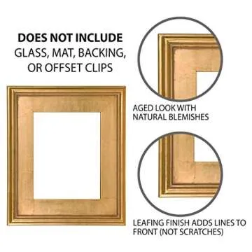 Creative Mark Plein Air Wooden Picture Frame - 6X6 Gold - Professional Single Frame for Art Panels, Stretched Canvas, Pictures and More, Glass and Backing not Included