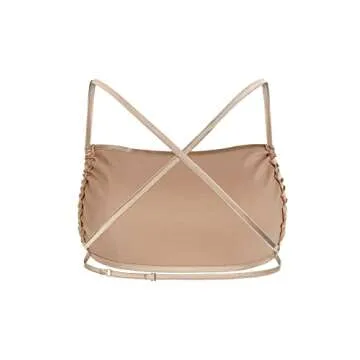 ZAFUL Women's 2 Piece Cut Out Silky Satin and One Shoulder Mini Cami Dresses for Graduation Night Club Date Party(Champagne, S)