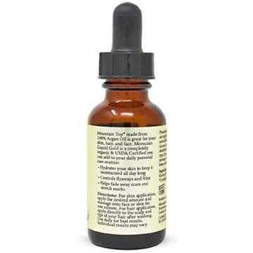 MOUNTAIN TOP Argan Oil USDA Organic 100% Pure Cold Pressed Unrefined - Premium Grade Pure Moisturize...