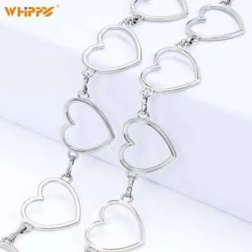 WHIPPY Metal Waist Chain Women Adjustable Body Link Belts Fashion Belly Jewelry for Jeans Dresses Silver