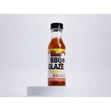 Kosmos Q Pineapple Heat BBQ Glaze - 15.5 Oz Bottle for Sticky & Flavorful Barbecue - Thick BBQ Glaze for Competition Ready Mouth-Watering Meat (Pineapple Heat)