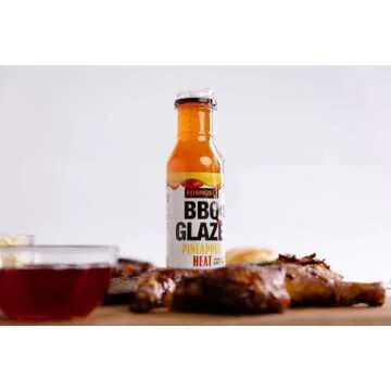 Kosmos Q Pineapple Heat BBQ Glaze - 15.5 Oz Bottle for Sticky & Flavorful Barbecue - Thick BBQ Glaze for Competition Ready Mouth-Watering Meat (Pineapple Heat)