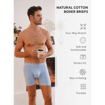 Comfortable Men's Dual Pouch Boxer Briefs - 7 Pack