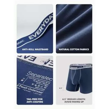 Comfortable Men's Dual Pouch Boxer Briefs - 7 Pack