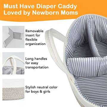 Stylish Baby Diaper Caddy Organizer - Portable Storage Solution