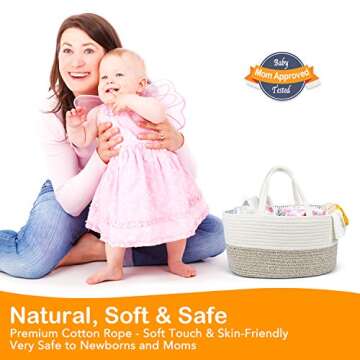 Stylish Baby Diaper Caddy Organizer - Portable Storage Solution