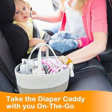 Stylish Baby Diaper Caddy Organizer - Portable Storage Solution