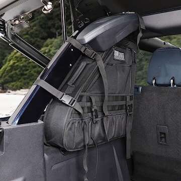 Xomzema 2PCS Roll Bar Storage Bags Rear Trunk Organizer Cargo Cage Saddlebag Tool Kits Multi Pocket Handbags Interior Accessories for Ford Bronco Offroad 2/4 Door 2021 2022 2023 2024