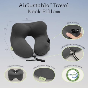 Coop Home Goods AirJustable Travel Neck Pillow for Comfort