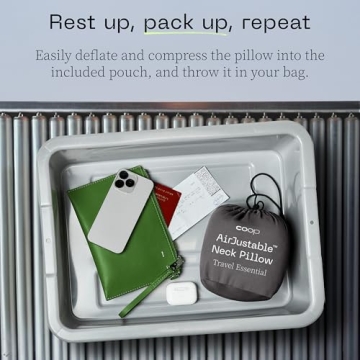 Coop Home Goods AirJustable Travel Neck Pillow for Comfort