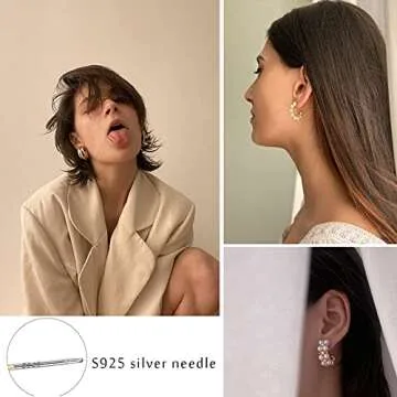 Trendy 9 Pairs Gold Open Hoop Earrings Set for Women