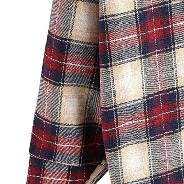 ZAFUL Women's Oversized Plaid Fleece Lined Hooded Jacket