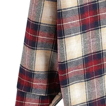 ZAFUL Women's Oversized Plaid Fleece Lined Hooded Jacket