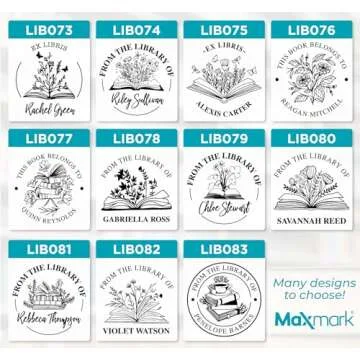 Custom Library Embosser Stamp - EMB083 - Includes 50 Gold Seals - Perfect for Customizing Books, Ex Libris, Personalized Journals and More.