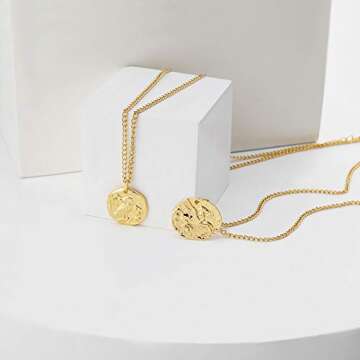 LILIE&WHITE Gold Coin Necklaces for Women in Flying Horse and Owl Cute Simple Dainty Neckalce Layered Necklaces Chokers Jewelry