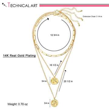 LILIE&WHITE Gold Coin Necklaces for Women in Flying Horse and Owl Cute Simple Dainty Neckalce Layered Necklaces Chokers Jewelry