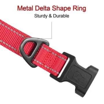 Joytale Reflective Dog Collar for Medium Dogs in Red