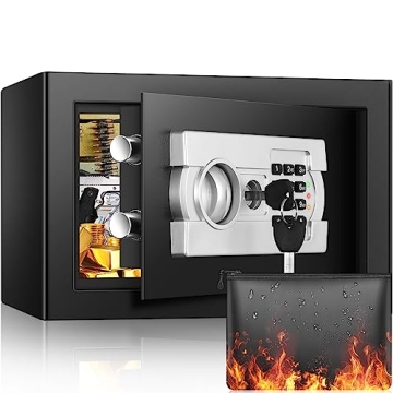 Fireproof Safe for Home with Fireproof Waterproof Money Bag, Digital Security Safe Box with Combinat...