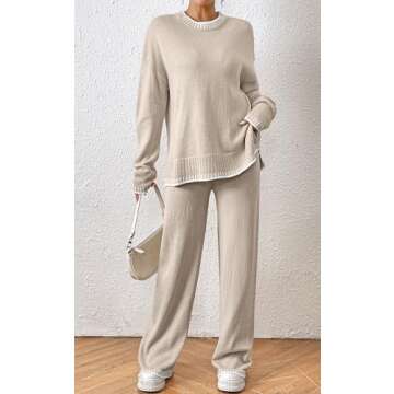 Angashion Women's Stylish 2 Piece Sweater Set for All Seasons