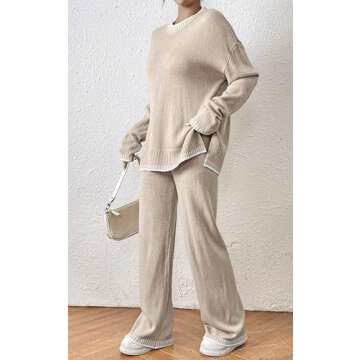 Angashion Women's Stylish 2 Piece Sweater Set for All Seasons