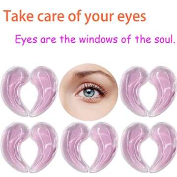 Reusable Gel Eye Ice Pack, Cooling Eye Pad, Hot ＆ Cold Treatment for Eye Strain, Eye Swelling, Eye Redness, Puffy Eyes, Dark Circles, Smooth Fine Lines, and Eye Recover Surgery. (Purple ＆ 10PCS)