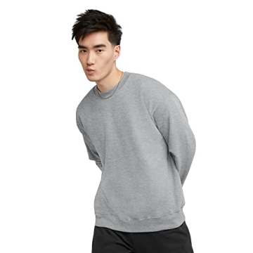 Hanes, Heavyweight Fleece Sweatshirt, Crewneck Pullover for Men, Ash, Small